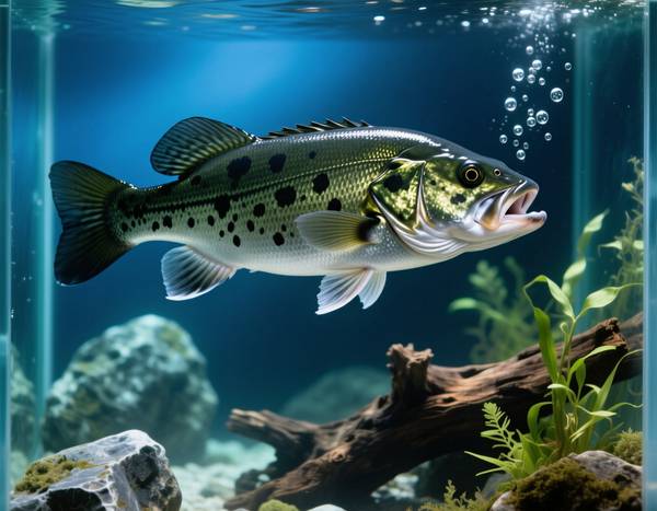 Un Black Bass en chasse.